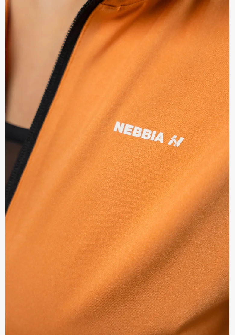 NEBBIA • Felpa con zip lucida SLEEK arancione • Nebshop.it