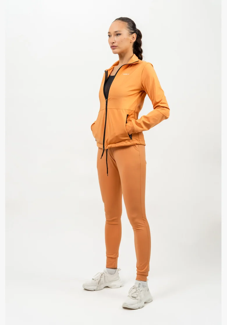 NEBBIA • Felpa con zip lucida SLEEK arancione • Nebshop.it