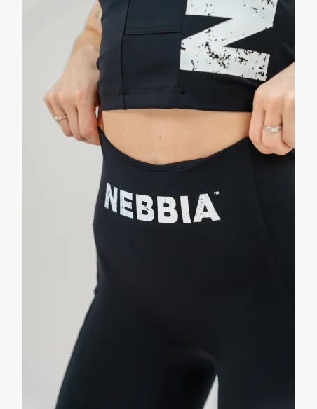 NEBBIA •Pantaloni ciclismo a vita alta 10″ GYM THERAPY neri • Nebshop.it