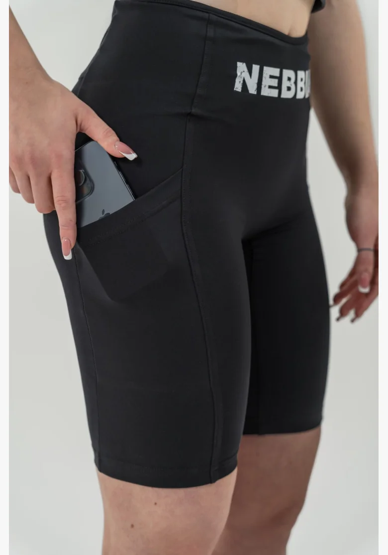 NEBBIA •Pantaloni ciclismo a vita alta 10″ GYM THERAPY neri • Nebshop.it