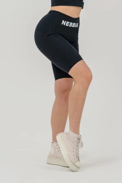 NEBBIA •Pantaloni ciclismo a vita alta 10″ GYM THERAPY neri • Nebshop.it