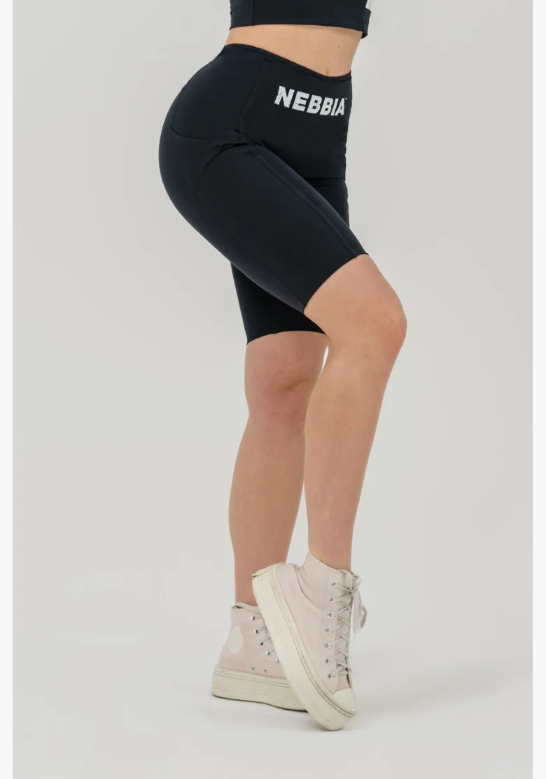 NEBBIA •Pantaloni ciclismo a vita alta 10″ GYM THERAPY neri • Nebshop.it