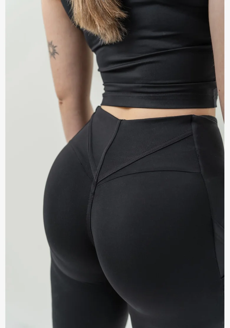 NEBBIA •Pantaloni ciclismo a vita alta 10″ GYM THERAPY neri • Nebshop.it