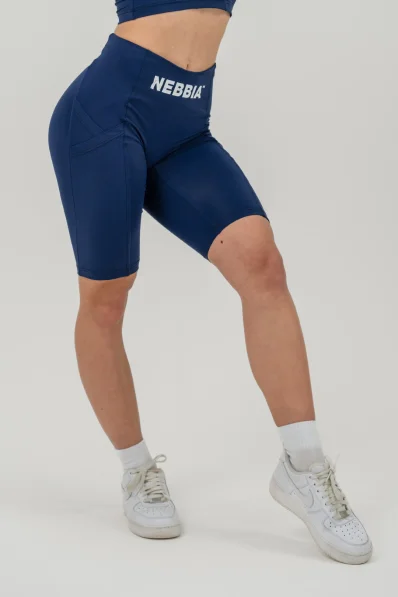 NEBBIA • Pantaloni da ciclismo a vita alta 10″ GYM THERAPY blu • Nebshop.cz