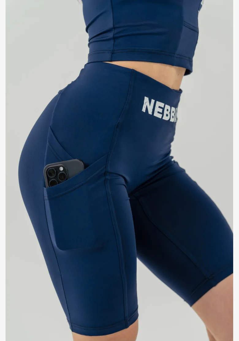NEBBIA • Pantaloni da ciclismo a vita alta 10″ GYM THERAPY blu • Nebshop.cz