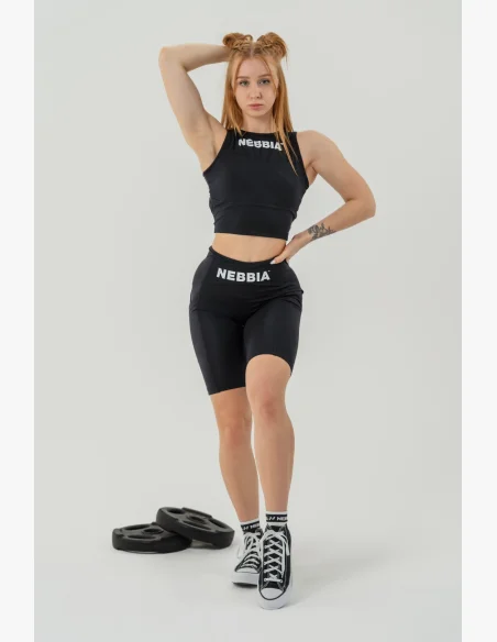 NEBBIA • Crop top top GYM THERAPY nero • Nebshop.it