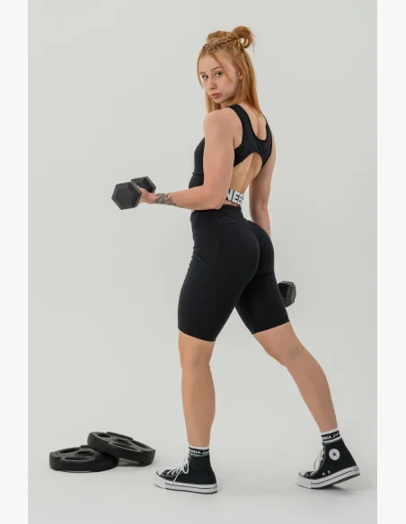 NEBBIA • Crop top top GYM THERAPY nero • Nebshop.it