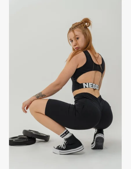 NEBBIA • Crop top top GYM THERAPY nero • Nebshop.it