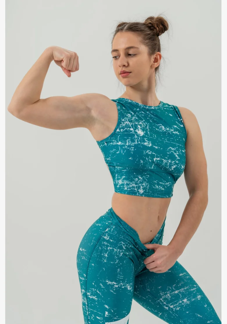 NEBBIA • Canotta Crop top ROUGH GIRL verde • Nebshop.cz