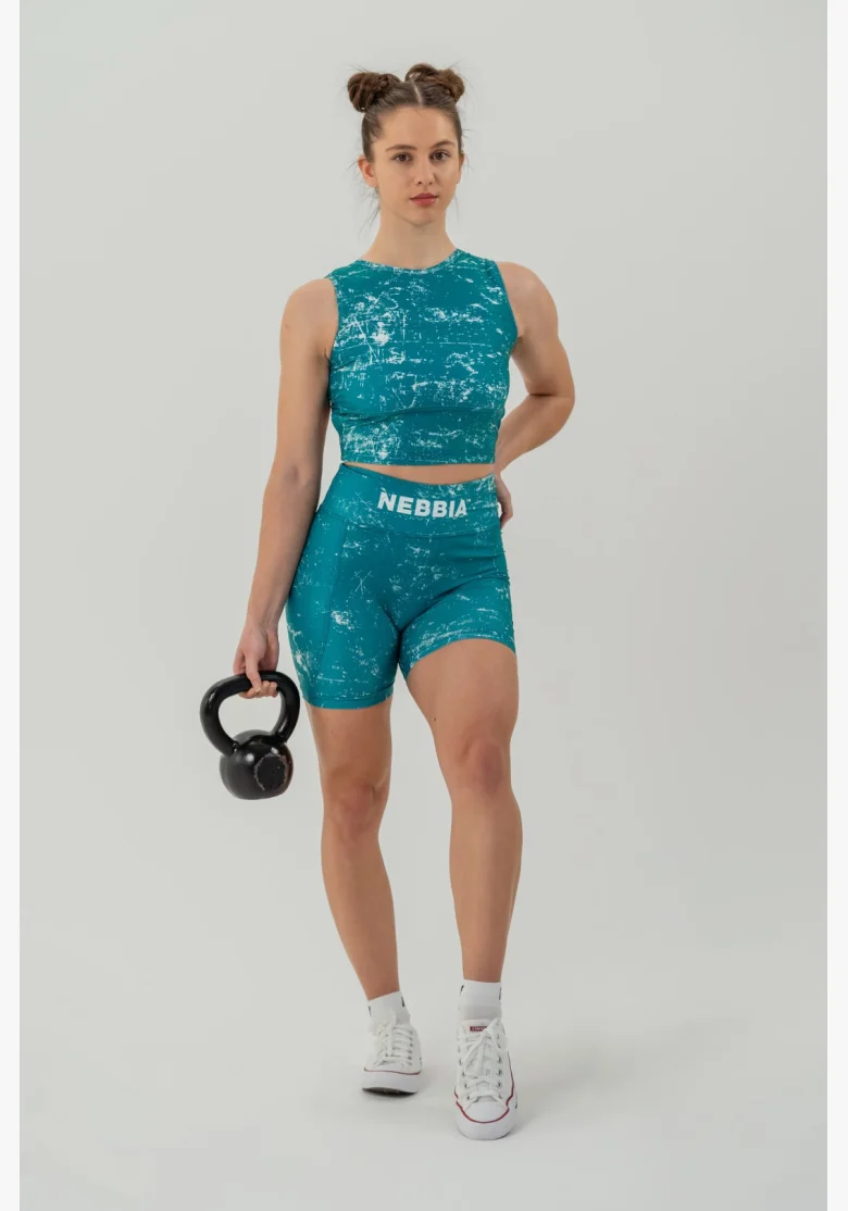 NEBBIA • Pantaloni shorts a vita alta 5″ HAMMIES verdi • Nebshop.it