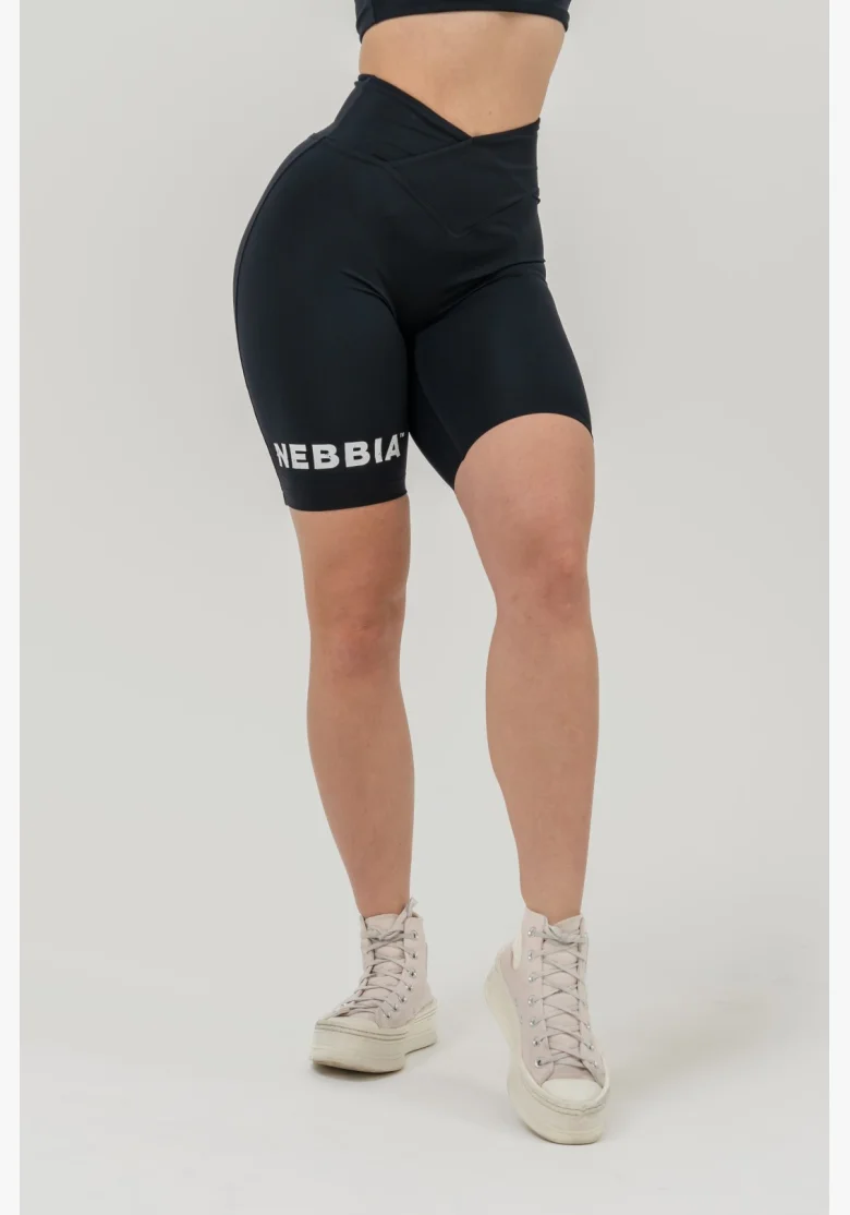 NEBBIA • Pantaloni corti a vita alta 9″ SNATCHED neri • Nebshop.it