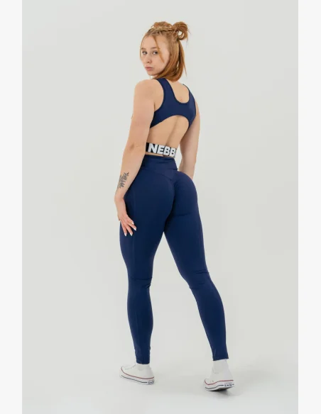 NEBBIA • NEBBIA Fitness leggings con vita alta GLUTE CHECK blu • Nebshop.it