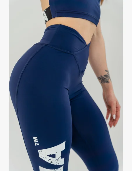 NEBBIA • NEBBIA Fitness leggings con vita alta GLUTE CHECK blu • Nebshop.it
