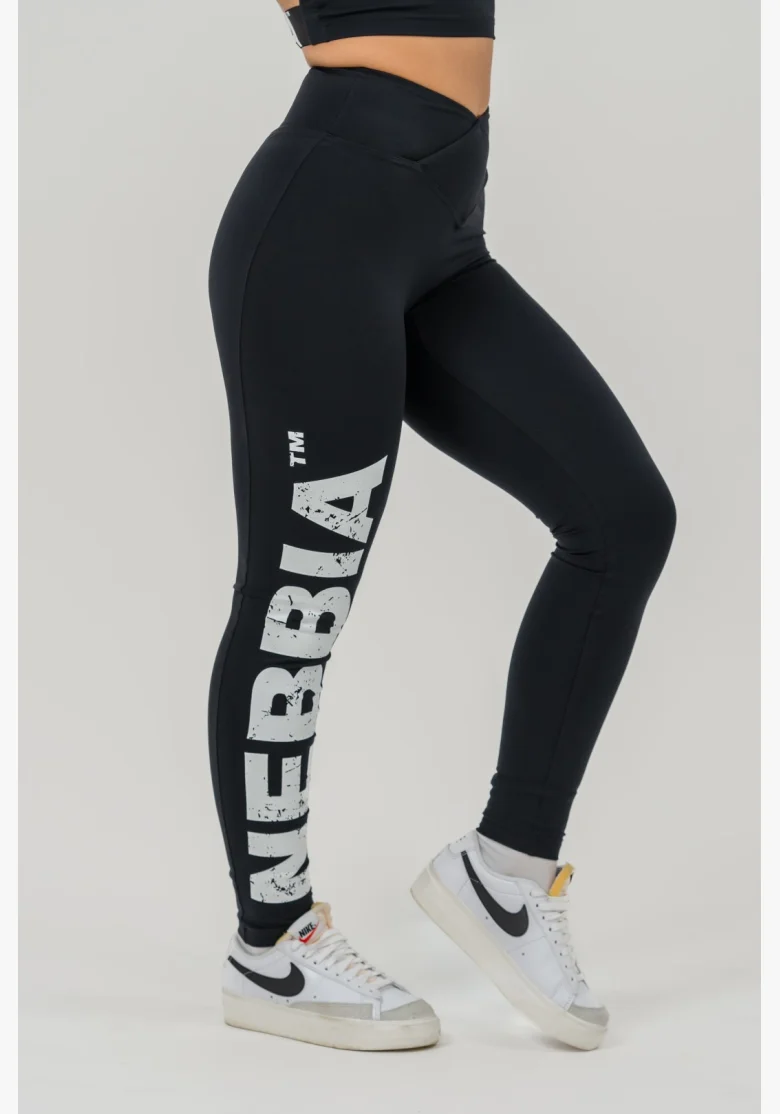NEBBIA • NEBBIA Fitness leggings con vita alta GLUTE CHECK nere • Nebshop.it