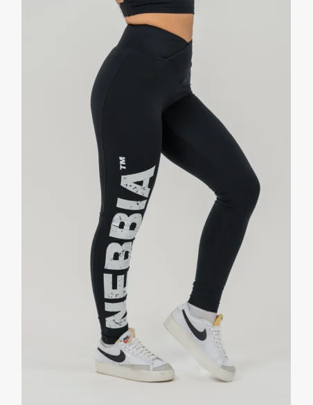 NEBBIA • NEBBIA Fitness leggings con vita alta GLUTE CHECK nere • Nebshop.it
