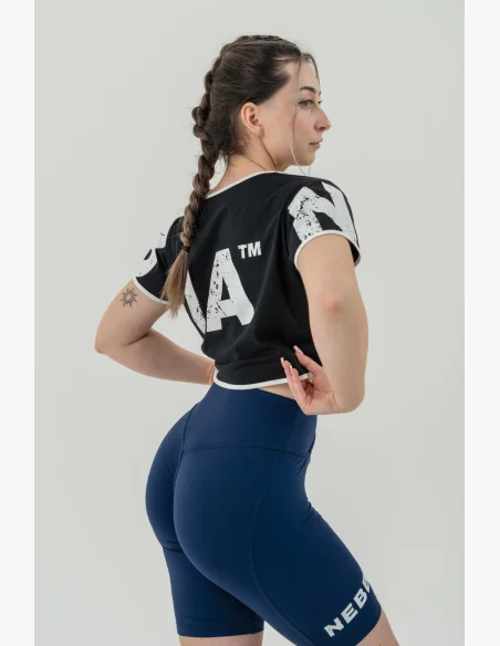 NEBBIA • NEBBIA Crop top t-shirt GAME ON nera • Nebshop.it