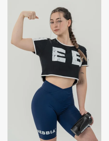 NEBBIA • NEBBIA Crop top t-shirt GAME ON nera • Nebshop.it