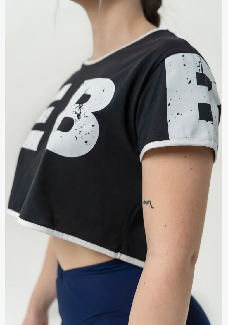 NEBBIA • NEBBIA Crop top t-shirt GAME ON nera • Nebshop.it