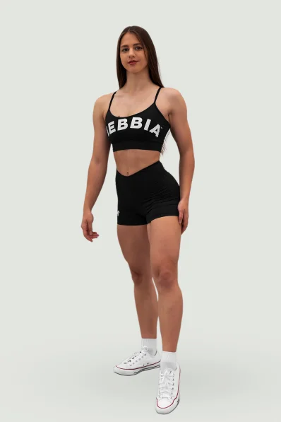 NEBBIA • NEBBIA Pantaloni corti a vita alta 5″ GYM HERO neri • Nebshop.cz