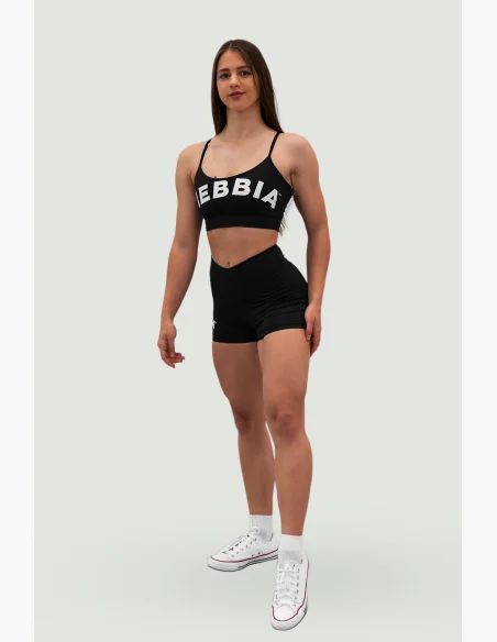 NEBBIA • NEBBIA Pantaloni corti a vita alta 5″ GYM HERO neri • Nebshop.cz