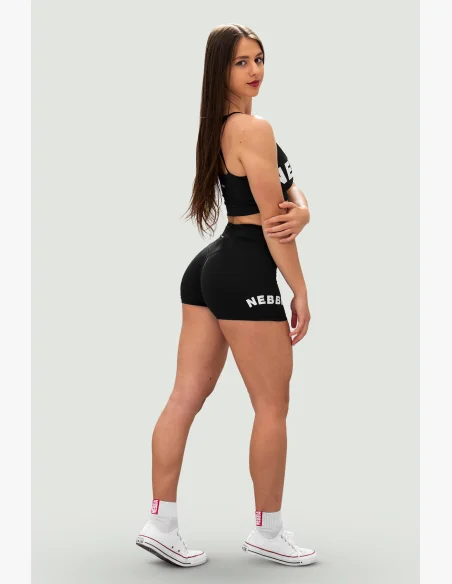 NEBBIA • NEBBIA Pantaloni corti a vita alta 5″ GYM HERO neri • Nebshop.cz