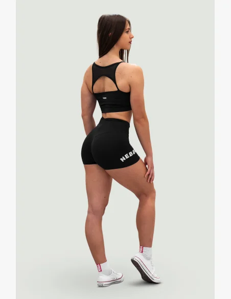 NEBBIA • NEBBIA Pantaloni corti a vita alta 5″ GYM HERO neri • Nebshop.cz