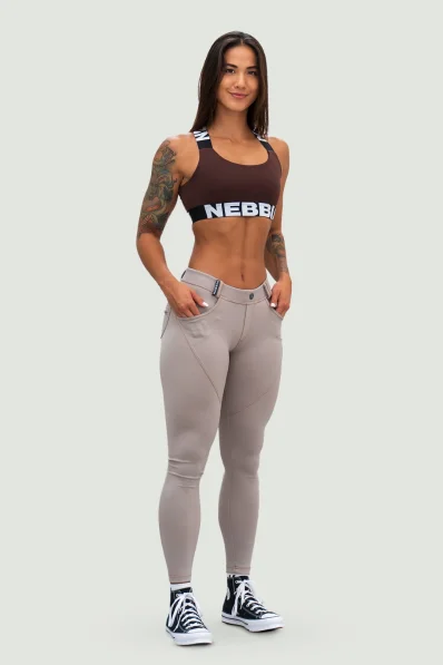 NEBBIA • NEBBIA Reggiseno sportivo con supporto medio ICONIC marrone • Nebshop.it 2