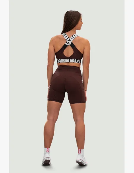 NEBBIA • NEBBIA Reggiseno sportivo con supporto medio ICONIC marrone • Nebshop.it