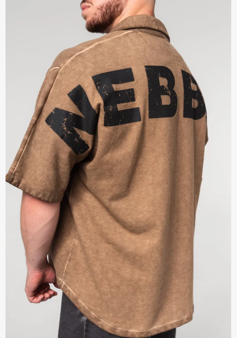 NEBBIA • NEBBIA Camicia oversized anni '90 THROWBACK color marrone chiaro • Nebshop.cz