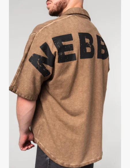 NEBBIA • NEBBIA Camicia oversized anni '90 THROWBACK color marrone chiaro • Nebshop.cz