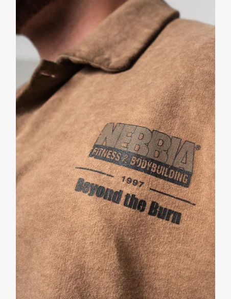 NEBBIA • NEBBIA Camicia oversized anni '90 THROWBACK color marrone chiaro • Nebshop.cz