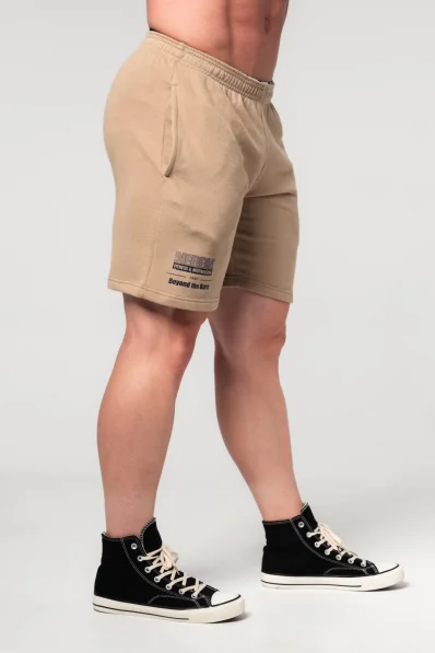 NEBBIA • NEBBIA Pantaloni corti da palestra GYM BRO beige • Nebshop.it 2