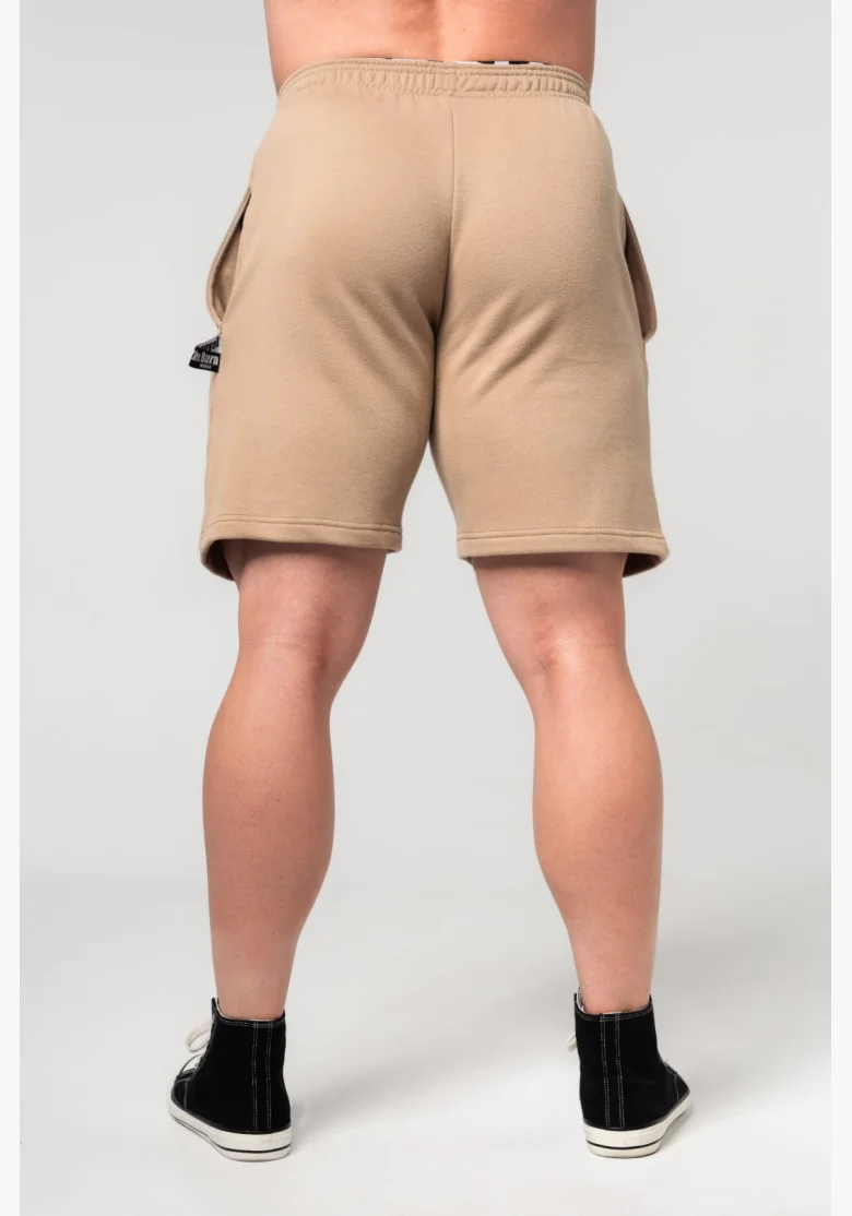 NEBBIA • NEBBIA Pantaloni corti da palestra GYM BRO beige • Nebshop.it