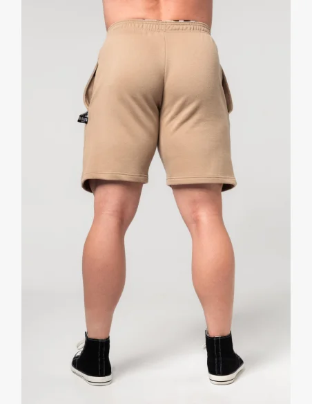 NEBBIA • NEBBIA Pantaloni corti da palestra GYM BRO beige • Nebshop.it
