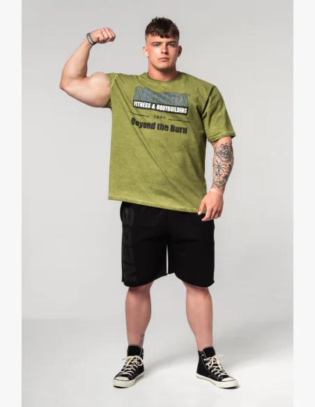 NEBBIA • NEBBIA Maglietta oversize sfumata HERITAGE verde • Nebshop.cz