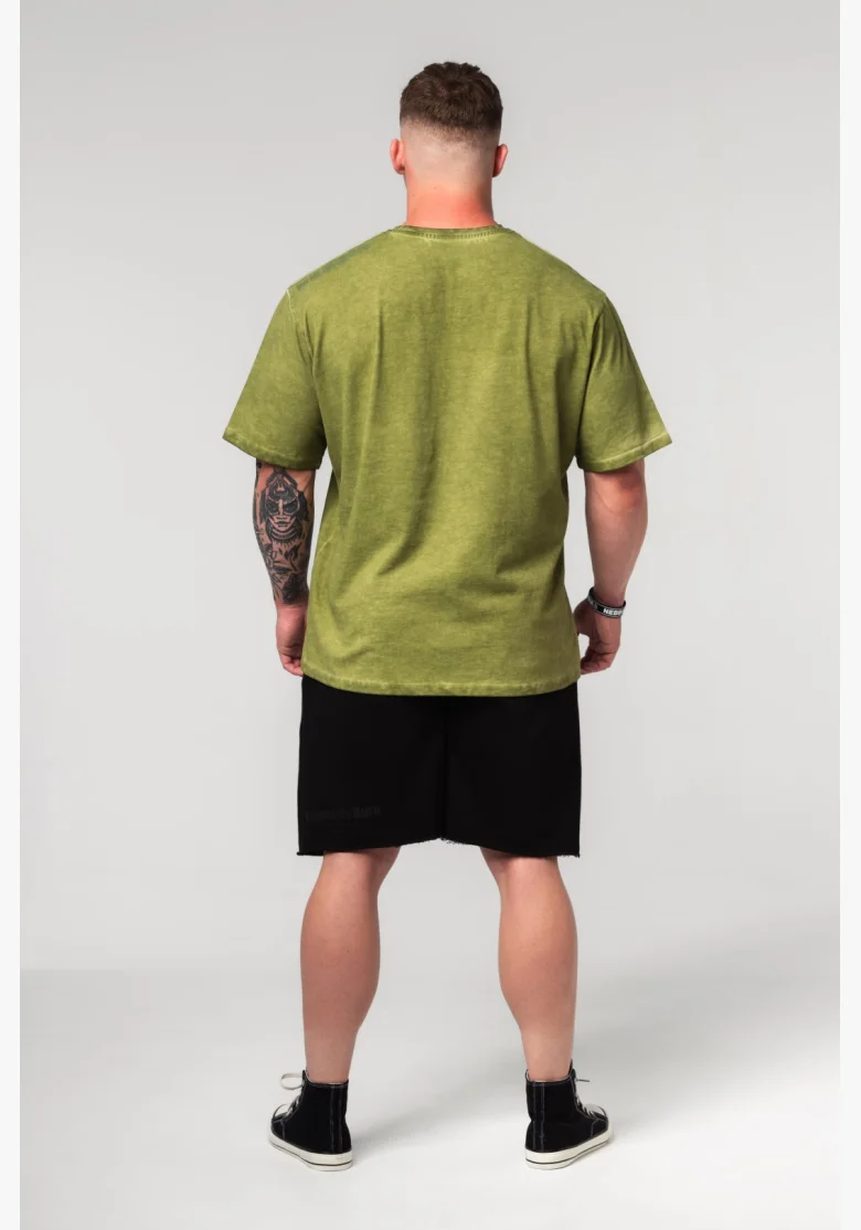 NEBBIA • NEBBIA Maglietta oversize sfumata HERITAGE verde • Nebshop.cz