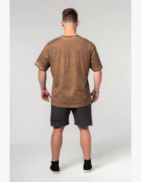 NEBBIA • NEBBIA Tričko oversized Washed-off HERITAGE marrone • Nebshop.it