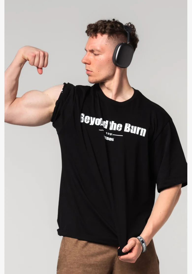 NEBBIA • NEBBIA T-shirt in cotone heavyweight GRIND nero • Nebshop.cz