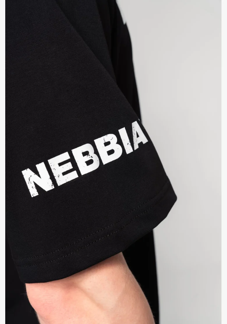 NEBBIA • NEBBIA T-shirt in cotone heavyweight GRIND nero • Nebshop.cz