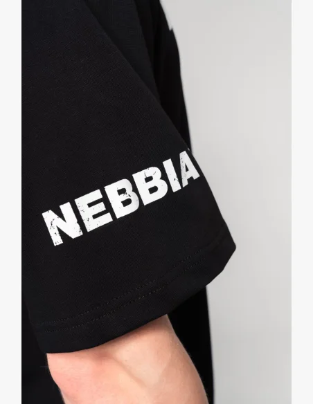 NEBBIA • NEBBIA T-shirt in cotone heavyweight GRIND nero • Nebshop.cz