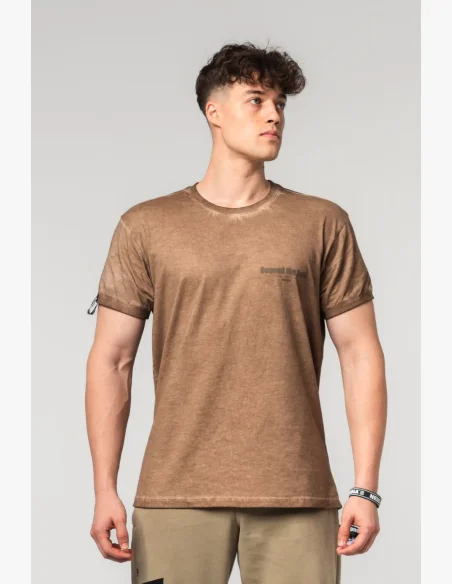 NEBBIA • NEBBIA Maglietta di cotone lavata MAX OUT marrone • Nebshop.it
