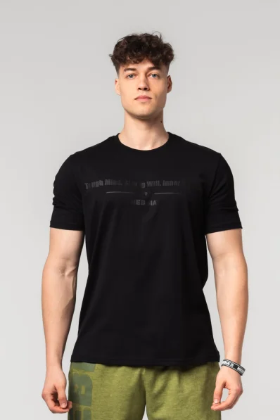 NEBBIA • NEBBIA Muscle fit t-shirt FLEXIN' nera • Nebshop.it