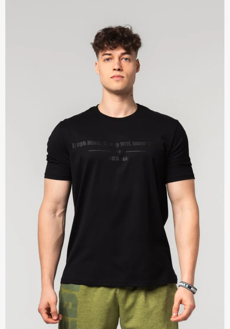 NEBBIA • NEBBIA Muscle fit t-shirt FLEXIN' nera • Nebshop.it
