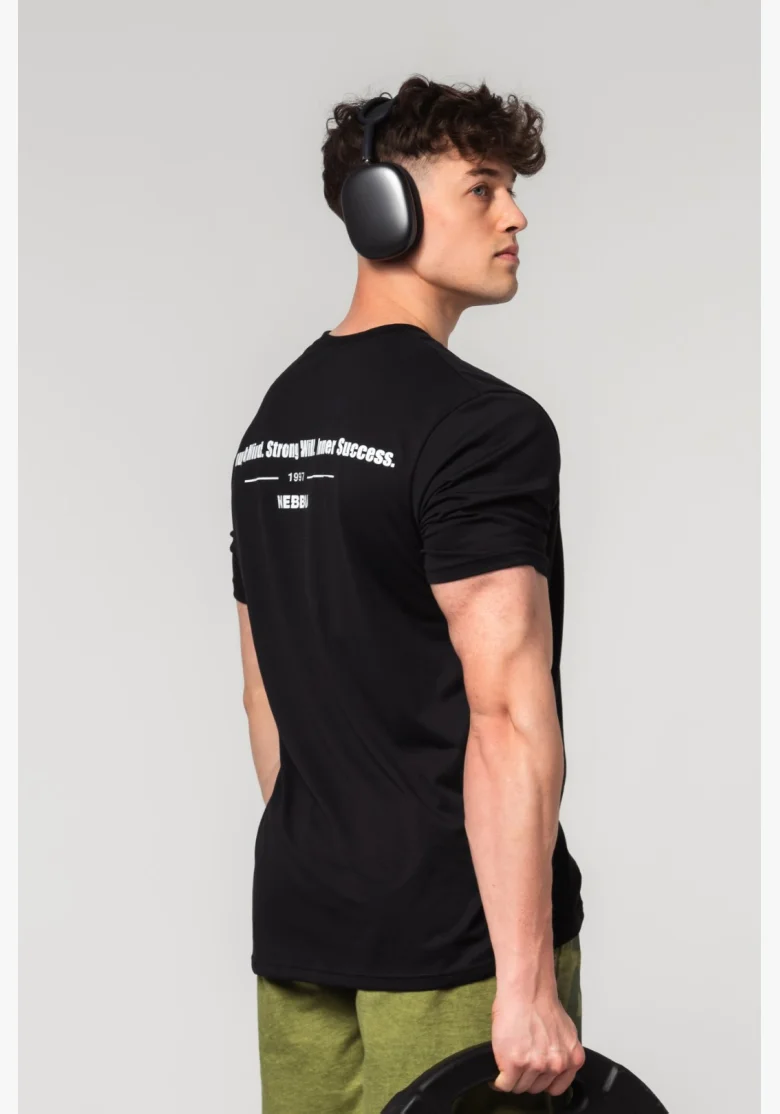 NEBBIA • NEBBIA Muscle fit t-shirt FLEXIN' nera • Nebshop.it