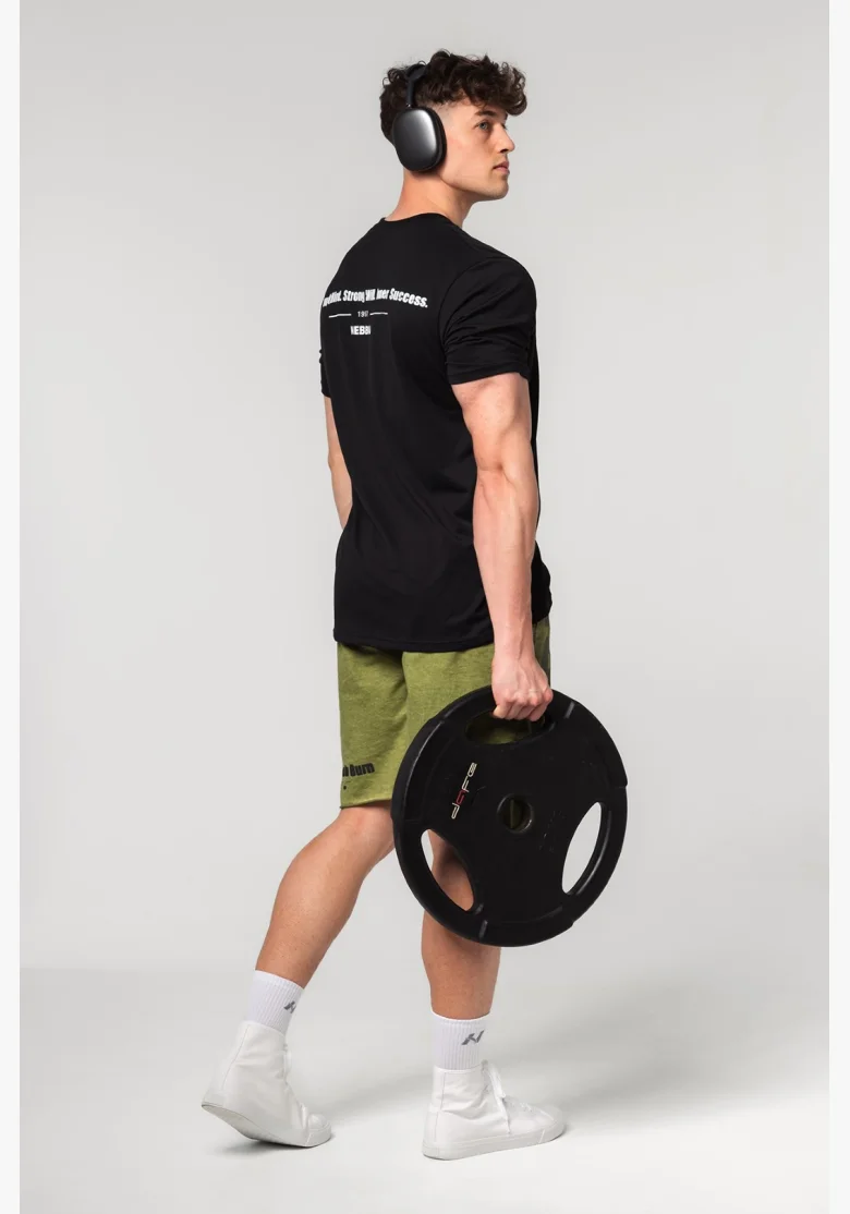 NEBBIA • NEBBIA Muscle fit t-shirt FLEXIN' nera • Nebshop.it