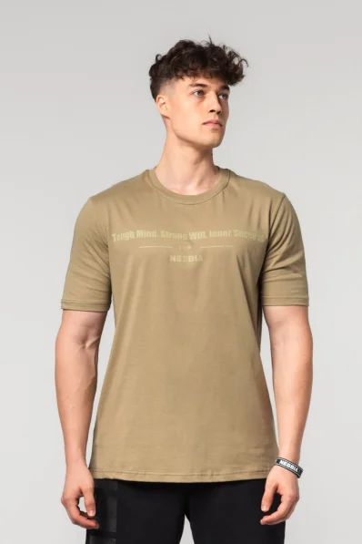 NEBBIA • NEBBIA Muscle fit t-shirt FLEXIN' verde • Nebshop.it