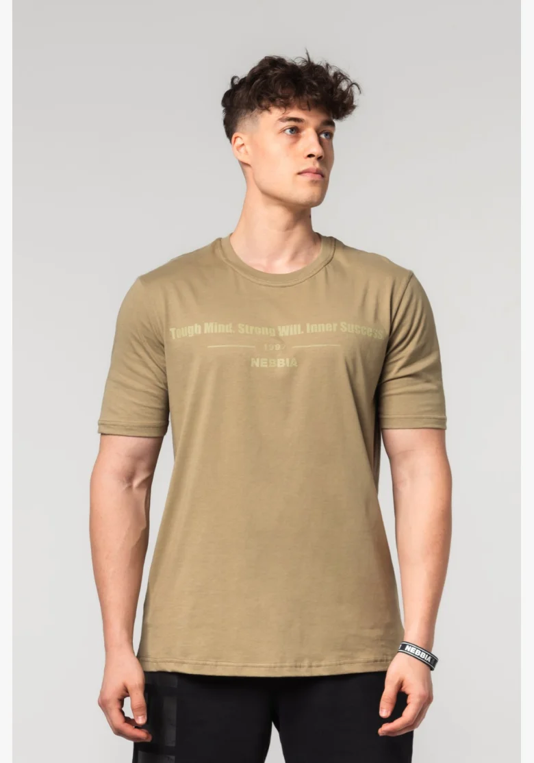 NEBBIA • NEBBIA Muscle fit t-shirt FLEXIN' verde • Nebshop.it