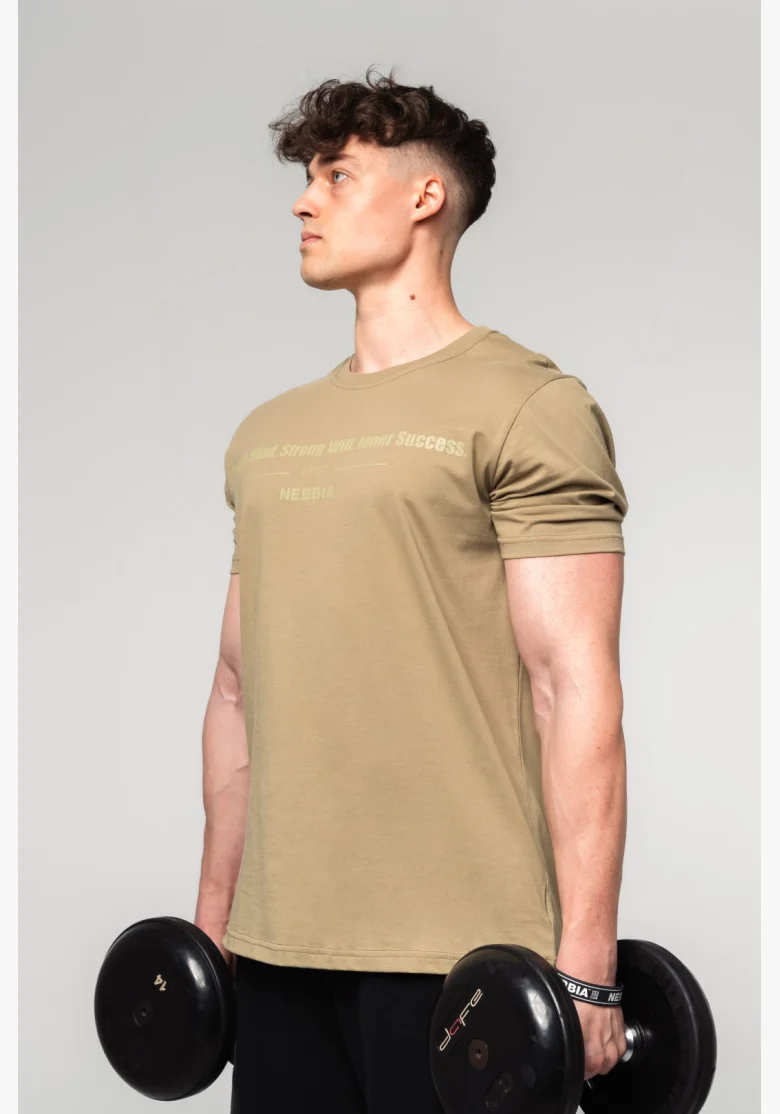 NEBBIA • NEBBIA Muscle fit t-shirt FLEXIN' verde • Nebshop.it