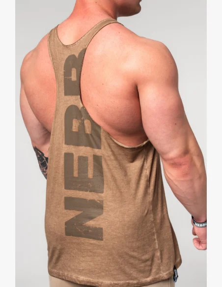 NEBBIA • NEBBIA Canotta oversize MAX OUT lavata marrone • Nebshop.cz