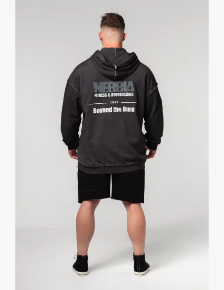 NEBBIA • NEBBIA Felpa con zip GYM BRO nera • Nebshop.cz